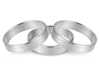 Silver Heavy Weight Flat Wedding Ring 5mm