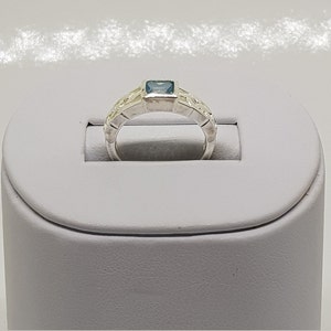 Blue Topaz Celtic Silver Ring