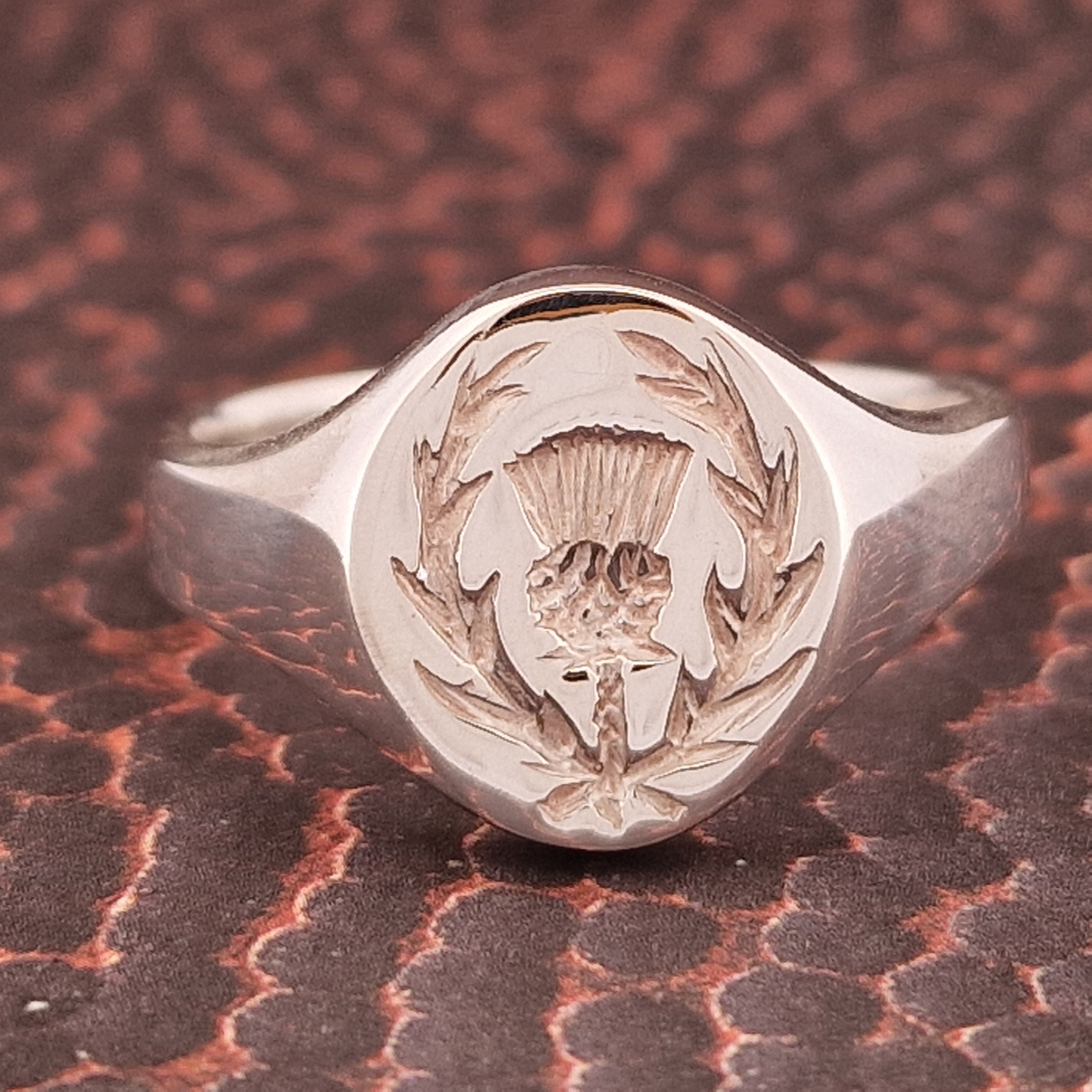 Thistle signet ring sale