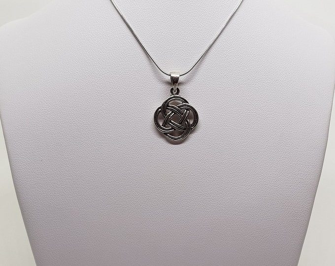 Celtic silver endless knot pendant