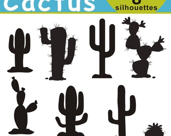Download Free Cactus Clipart Cactus Svg Cactus Silhouettes Clipart Desert Etsy SVG Cut Files