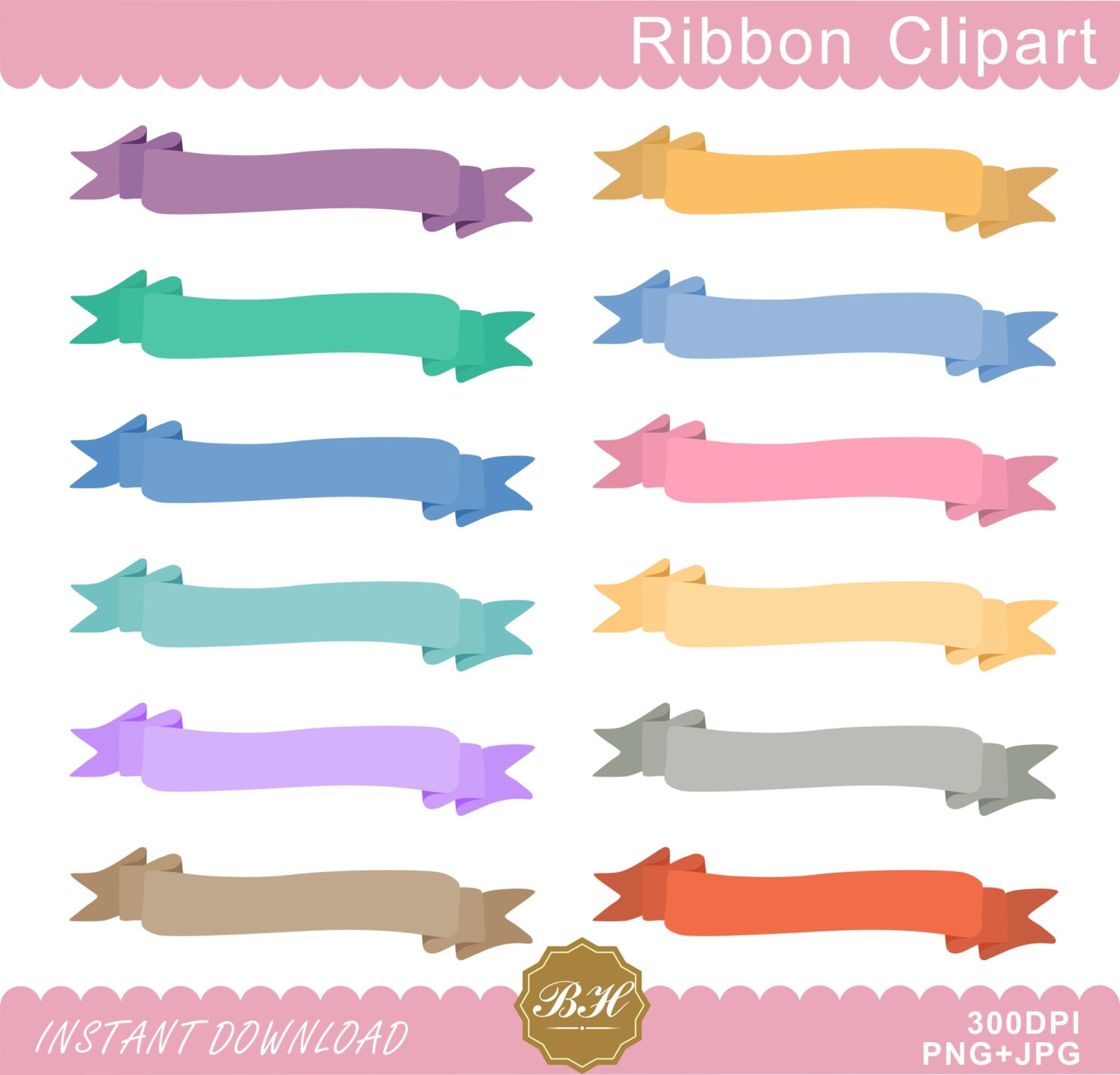 Ribbon Clipart Banner Clipart Clipart Banners Clipart | Etsy