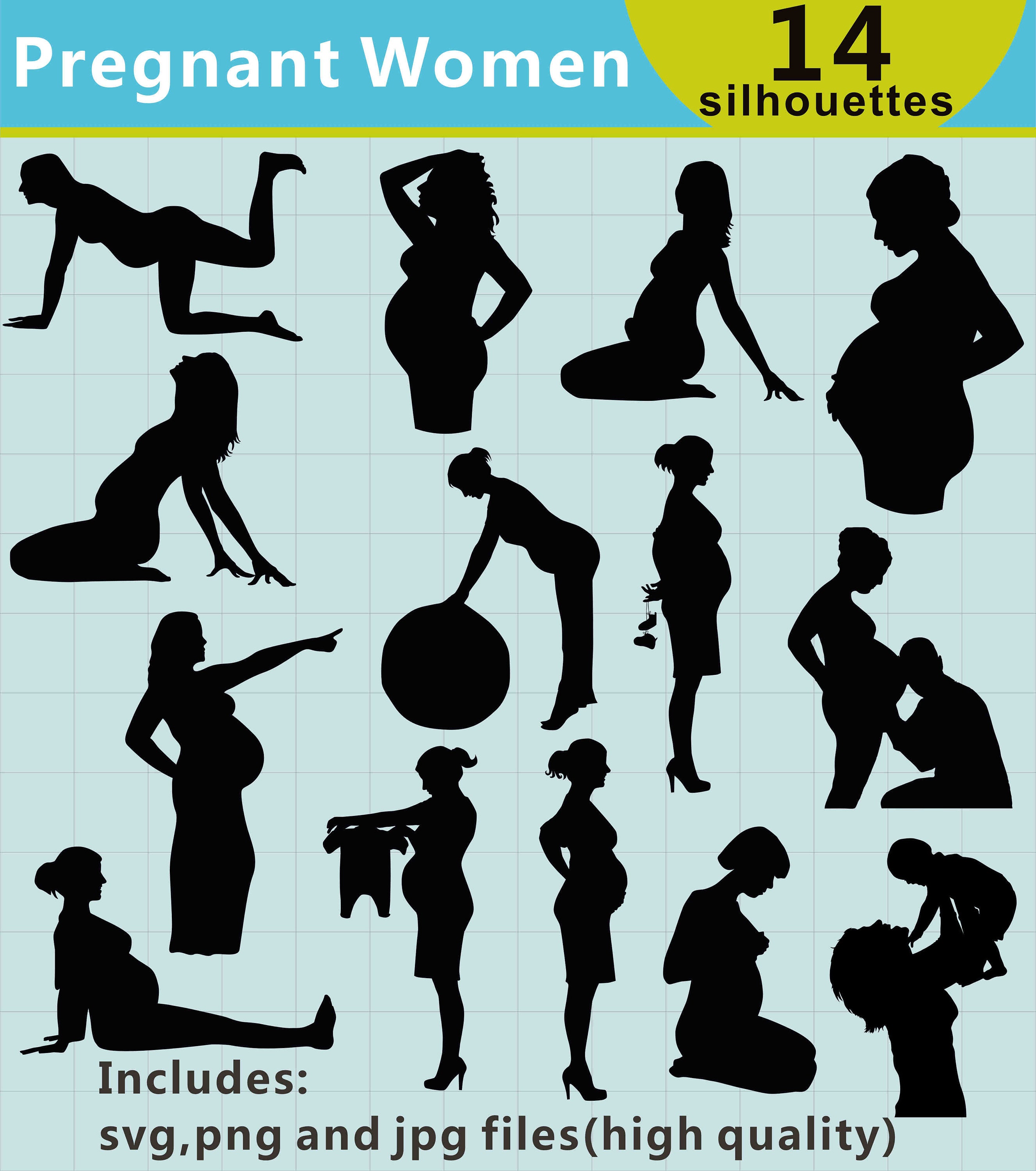 Download Pregnancy Silhouette Clipart Pregnancy Svg Pregnant Woman Etsy