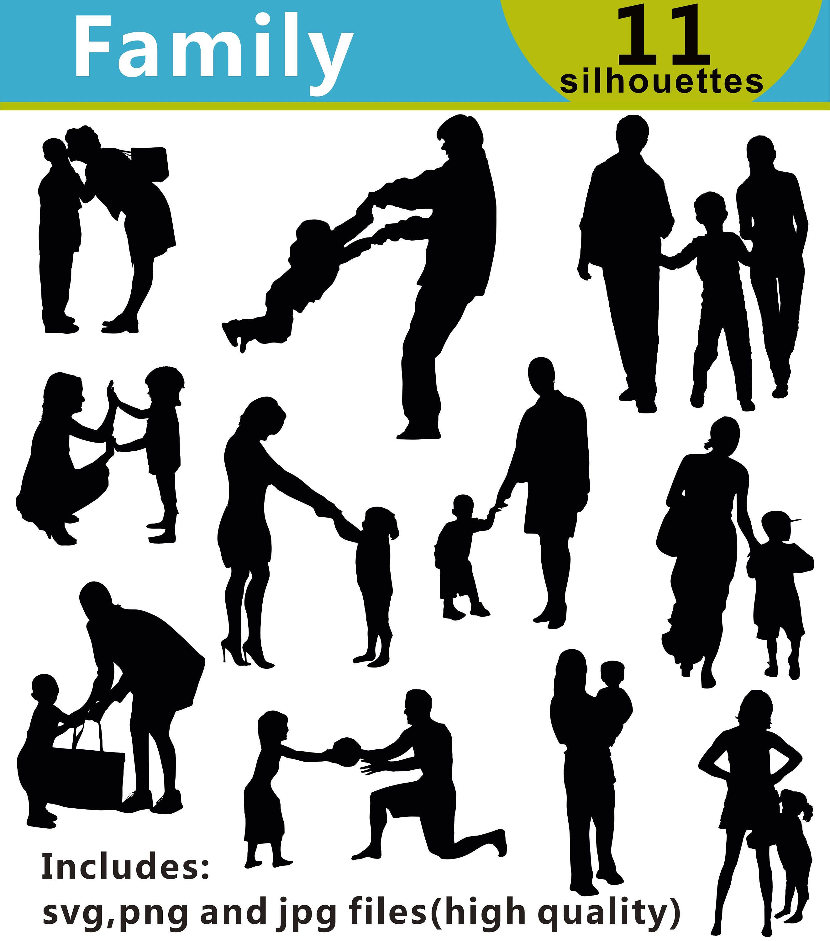 Download Family Silhouettes Clipart Family Clipart Family Svg Files | Etsy