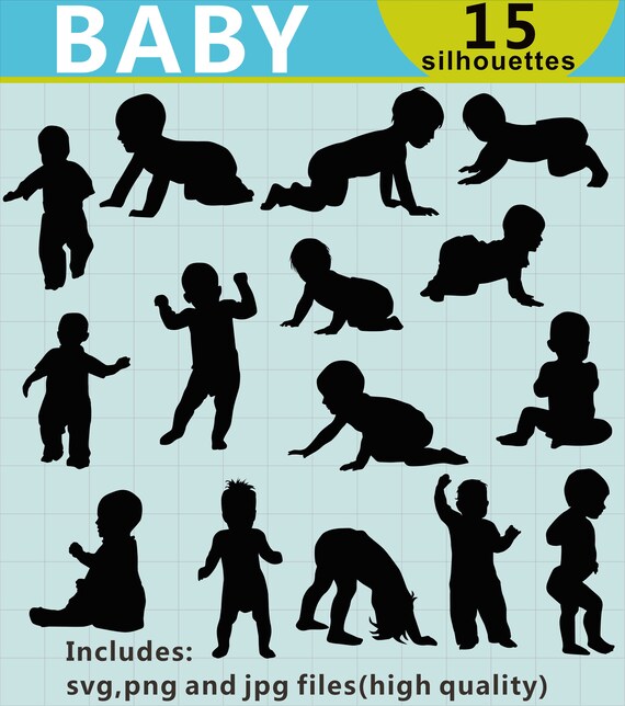 Download Baby Silhouette Clipart Baby Clipart Kids Clipart Child Etsy