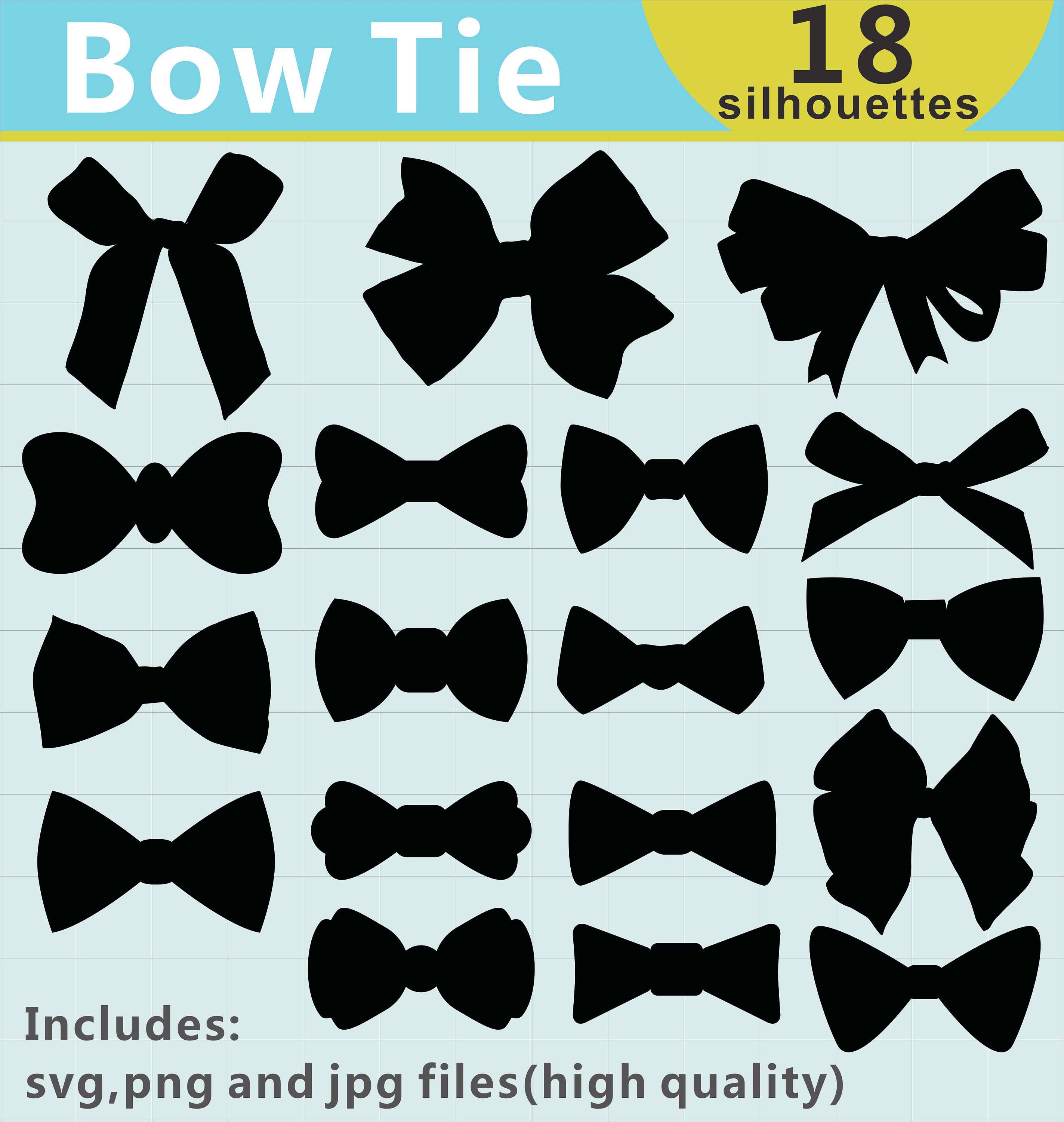 Download Bow Silhouettes Clipart Digital Bows Clipart Bow Clipart Etsy