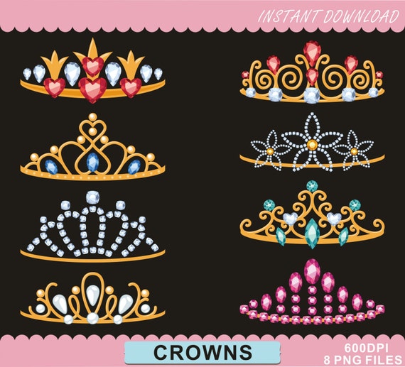 Crowns Clipart Crowns Printable Crowns Clip Art Royal | Etsy