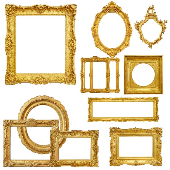 Gold Bild Rahmen Clipart Digitale Bilderrahmen Rahmen Etsy