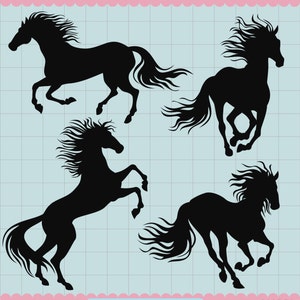 Horse Clipart, Horse silhouette Clipart, Horse Clip Art, Animal Silhouettes, Digital Clipart Images, Horse PNG Files, Instant Download