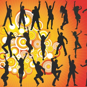 Tanzen Sie Gesellschaftstanz Silhouetten Clipart Clipart Etsy