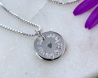 Encouragement / support necklace. Mental health, illness, loss, recovery gift