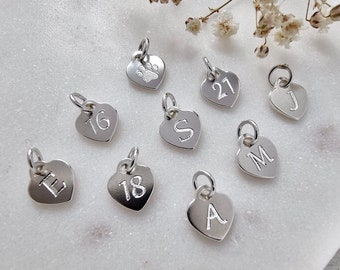 Personalised charm, SMALL initial / letter / necklace charms, paw print, 16th, 18th, 21st, sterling silver