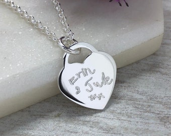 Handwriting necklace, sterling silver, children's / mums / dad's writing