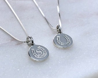 Horseshoe necklace, personalised with name or initial, sterling silver