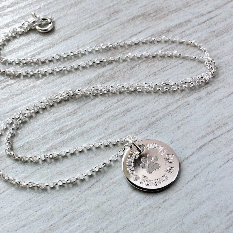 Pet Memorial Necklace Personalised in Sterling Silver Etsy UK