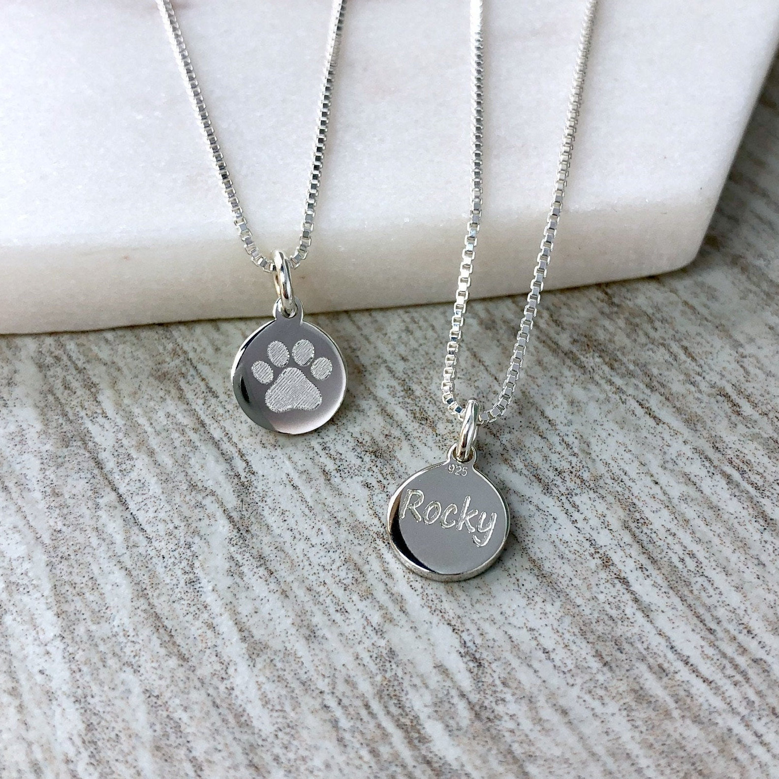 Sterling Silver & Genuine Diamond Pawprint Necklace | Jewellerybox.co.uk