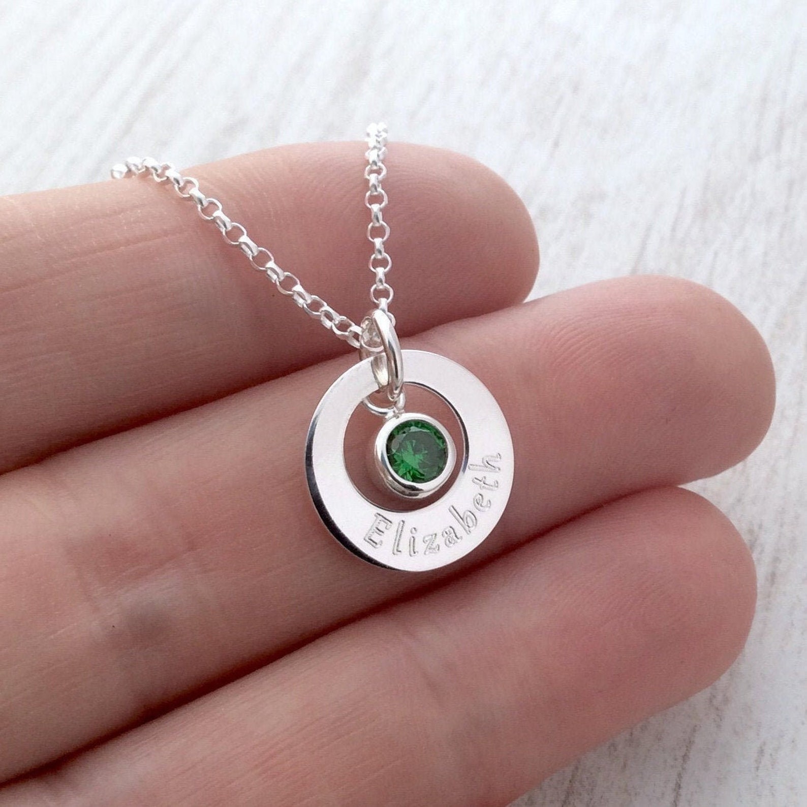 Name necklace with birthstone Clearance