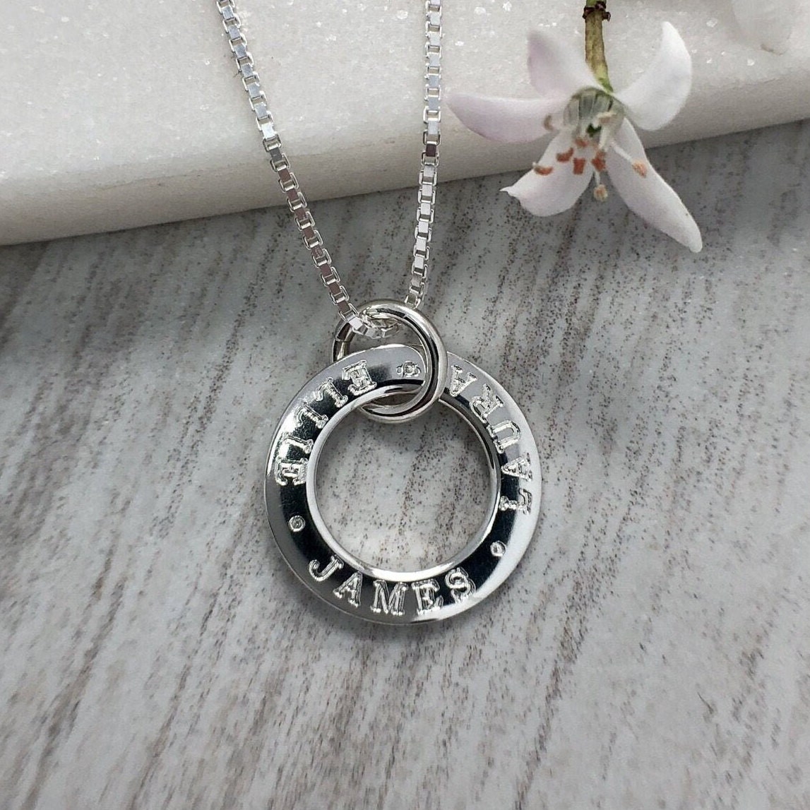 3 name necklace sterling cheap silver