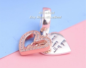 2018 Autumn Release 925 silver Rose Gold Shimmering Keyhole With Clear CZ Pendant Charm Fits All European DIY Bracelets Necklaces