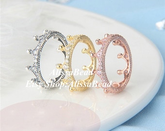 2019 Spring Release 925 Sterling Silver Rose Gold Flower Crown Ring With Clear CZ Rings Women Fine Jewelry
