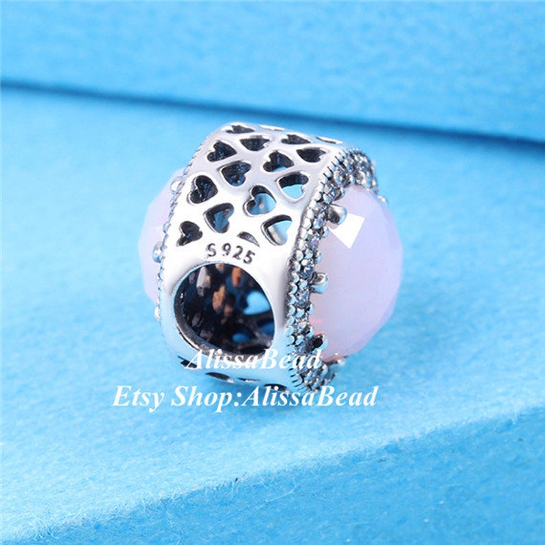 2016 Fall Release Sterling Silver Abstract openwork Radiant Hearts with Pink Crystal /& Clear CZ Charm Bead Fits European DIY Bracelets
