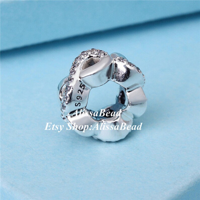 2017 Mothers Day 925 Sterling Silver Infinite Love with Clear Cz Spacer Charms Fit European Jewelry Bracelets Necklaces