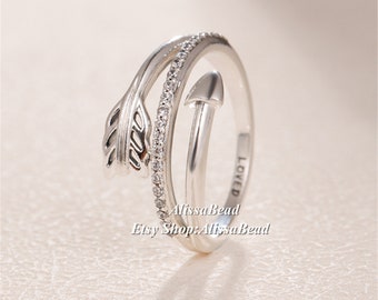 Blue Apple Co Arrow Ring Sideways Petite Dainty Bypass Wrap Arrow Band 925 Sterling Silver 5-10 Blue Apple Co Arrow Ring Sideways Petite Dainty Bypass Wrap Arrow Band 925 Sterling Silver 5-10