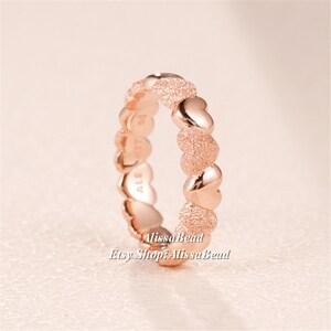 Matte Brilliance Hearts Ring Rose Gold 