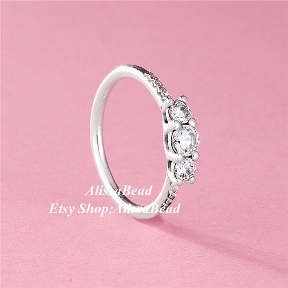 925 Sterling Silver Ring Fairytale Sparkle Ring With Clear CZ - Etsy