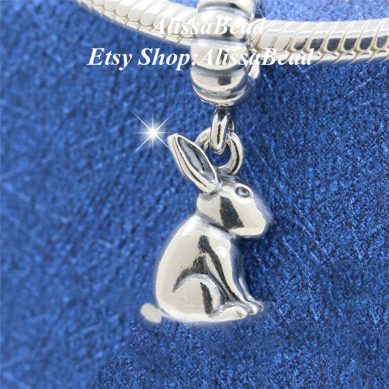 925 Sterling Silver Owl Fox Rabbit Charm Dangle Spacer Bead Fit Bracelets