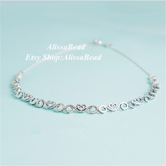 heart swirls choker necklace