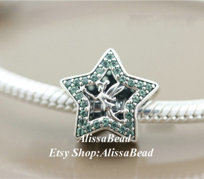 With sterling silver /& CZ Charm Bead Fits All European Bracelets Necklaces Pendants 2016 Spring Release Dis Tinker Bell Star Charm
