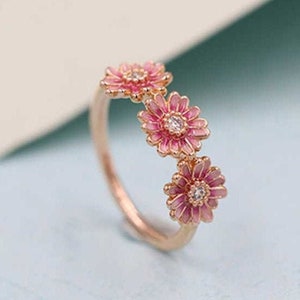 2019 Spring Release 925 Sterling Silver Rose Gold Flower Crown Ring With Clear CZ Rings Women Fine Jewelry