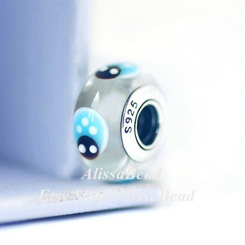 Handmade 925 Sterling Silver Screw Core Blue Ladybug Murano Glass Beads Fits All European DIY Jewelry Bracelets Necklaces ZD33
