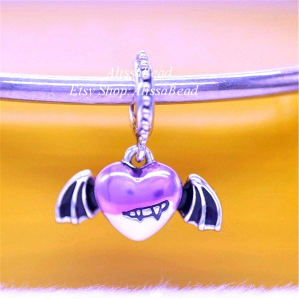 Antiqued Sterling Silver Vampire Bead Charm - Halloween Jewelry For Bracelets & Necklaces