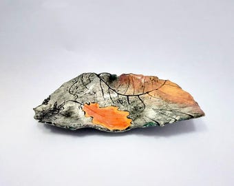 Handmade Ceramic Leaf Trinket Dish: Autumn Decor, Nature Lover Gift