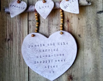 Personalisiertes Hochzeitsgeschenk, Geschenk zum 9. Jahrestag, Liebesherzstammbaum, bestes Geschenk für Paare, perfektes Familiengeschenk, Familienhochzeitsgeschenk