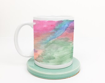 Splash of Color Mug | Watercolor Mug | Coffee Mug | Ceramic 11 oz. Mug With Handle