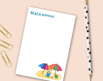 Beach Please! Notepad | Stationery Gift | Teacher Gift | Student Gift | Office Supplies | Writing Pad | 75 Pages