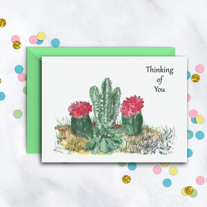 Succulents Card | Thinking Of You Note Card | Missing You Card | Friendship Note Card | Sympathy Card | Single Card | Greeting Card