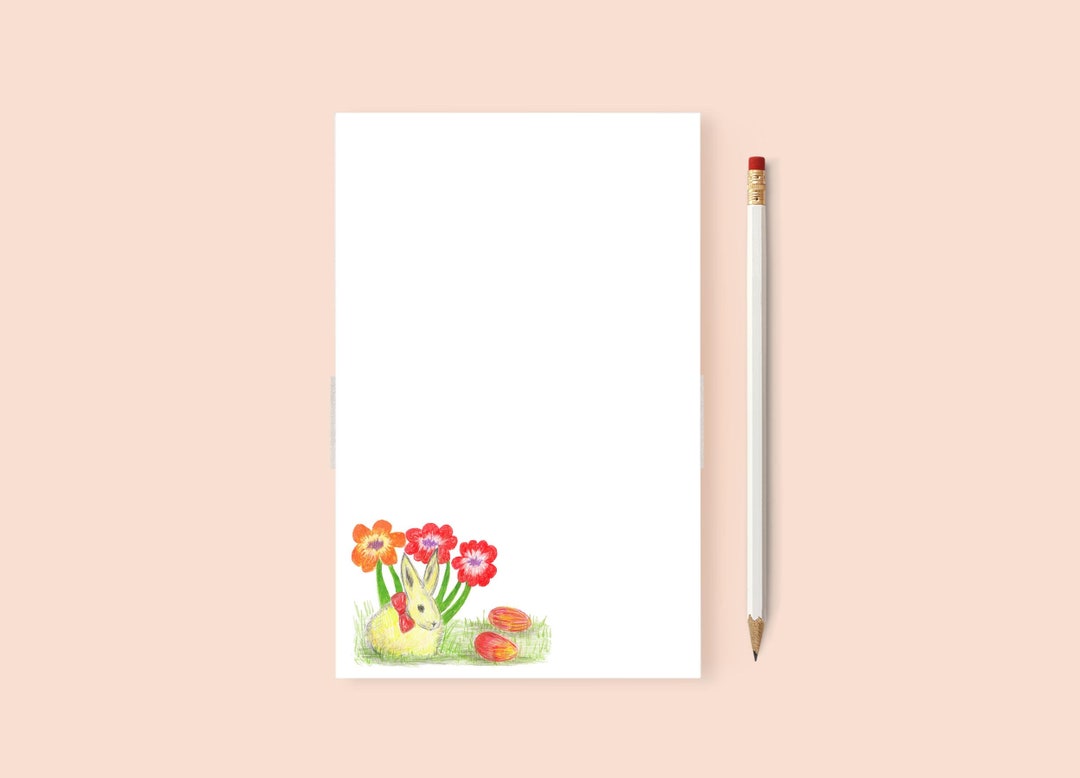 Easter Bunny Notepad Stationery Gift Office Gift Teacher Gift Writing