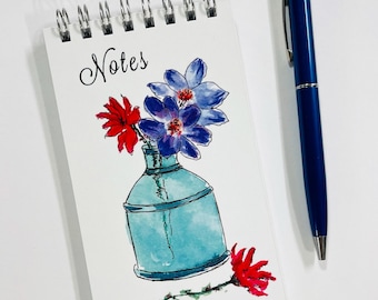 Floral Mini Top Spiral Notebook | Lined Pages | Mini Journal