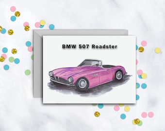 BMW 507 Roadster Card | Birthday Card | Card For Car Lover | Everyday Card | Thinking Of You | Single Card | Thank You Note Set