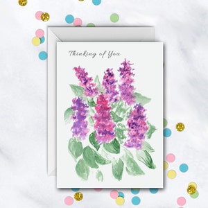 Lilacs Card | Thinking Of You Note Card | Missing You Card | Friendship Note Card | Sympathy Card | Single Card | Greeting Card