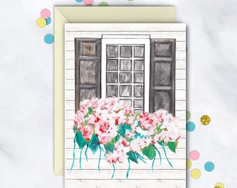Decoartive Floral Window Card | Birthday Card For Him Or Her | Blank Note Set | For Someone Special | Blank Card With Envelope