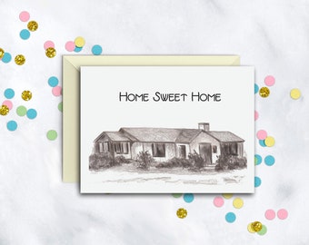 Home Sweet Home Card | Housewarming Gift | New Home Card | Congratulations Card | Blank Card With Envelope