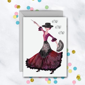 Flamenco Dancer Card | Congratulations Card | Cute Congrats Card | Celebration Card | Blank Card With Envelope