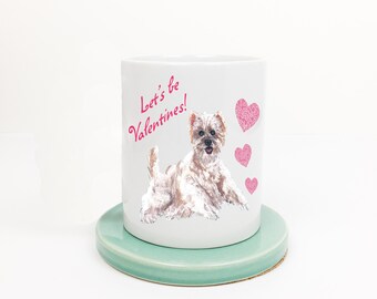 Let's Be Valentines Pen Holder | Lollipop Holder | Desktop Organizer | Valentine's Day Gift | Puppy Love | Seasonal Makeup & Pen Holder
