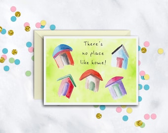 No Place Like Home Card | New Home Card | Housewarming Gift | Congratulations Card | Blank Card With Envelope