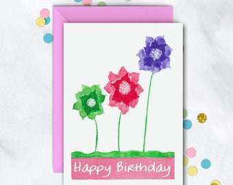 Happy Birthday Card | Birthday Card For Her | Girl Birthday Card | Floral Card | For Someone Special | Blank Card With Envelope